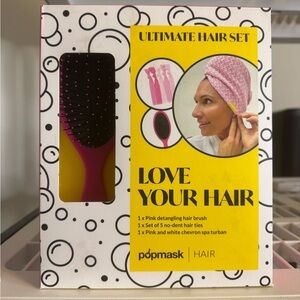 Pink Ultimate Hair Set - Detangling Brush & Turban